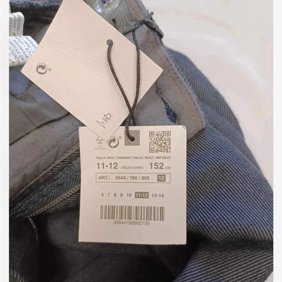 Zara Grey Herringbone  Dress Pants Trousers Size 11-12 - Picture 5 of 12